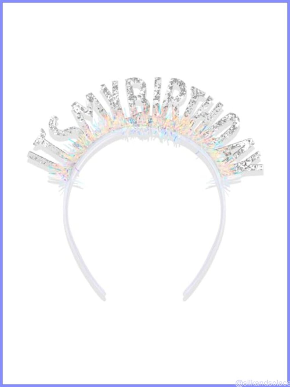 Birthday Crown Headband IT'S MY BIRTHDAY Silver Sequins Party
